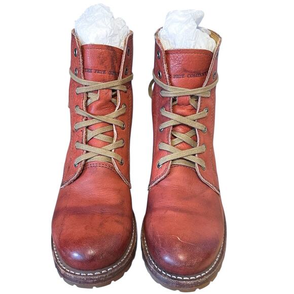 Frye RARE Vintage Red Leather Sabrina Lace Up Boots Size 7 - Picture 3 of 11